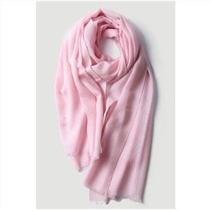 Solid Color Mercerized Wool Mesh Hollow Scarf