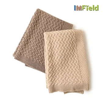 Baby Cashmere Cable Basket Knit Blanket